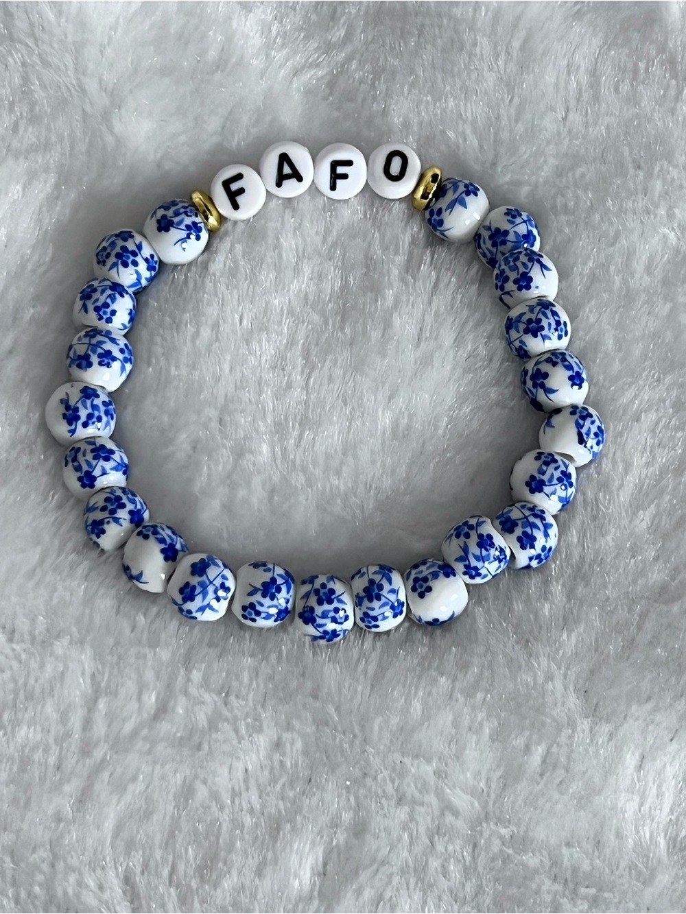 Floral FAFO stretch bracelet